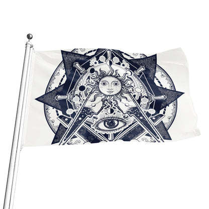 Vintage Masonic Freemasonry Print Flag
