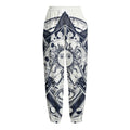 Vintage Masonic Freemasonry Print Fleece Lined Knit Pants