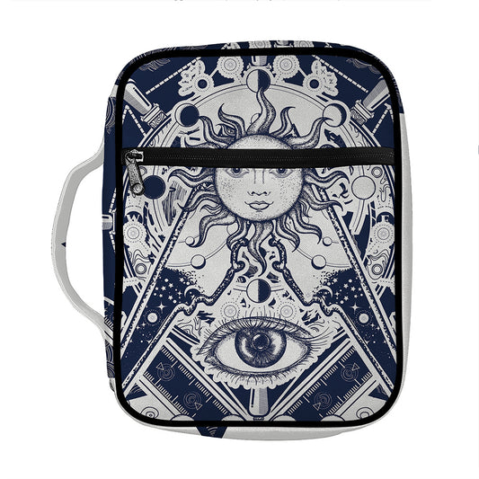 Vintage Masonic Freemasonry Print Front Pocket Bible Bag