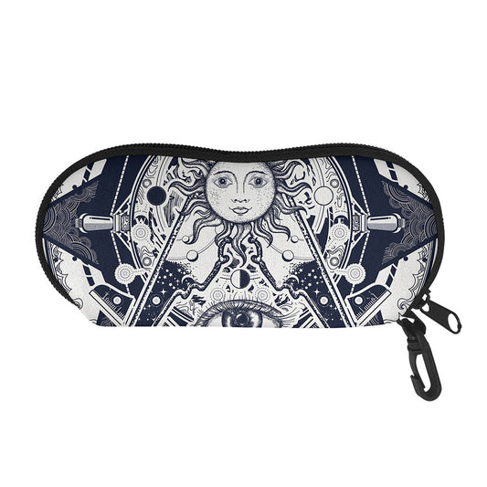 Vintage Masonic Freemasonry Print Glasses Case