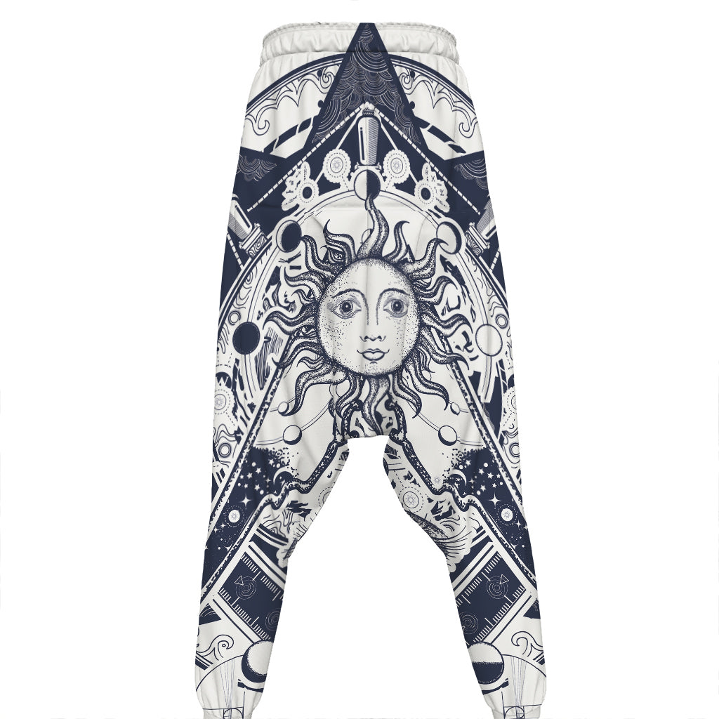 Vintage Masonic Freemasonry Print Hammer Pants