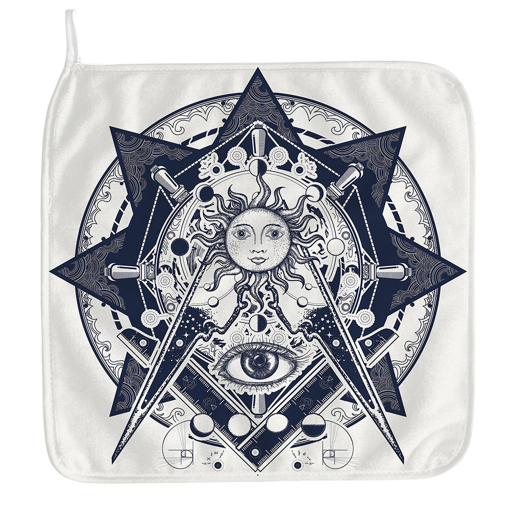 Vintage Masonic Freemasonry Print Hand Towel