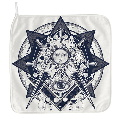 Vintage Masonic Freemasonry Print Hand Towel