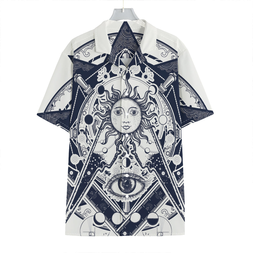 Vintage Masonic Freemasonry Print Hawaiian Shirt