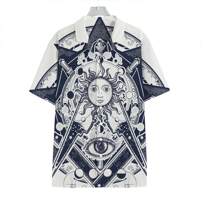 Vintage Masonic Freemasonry Print Hawaiian Shirt