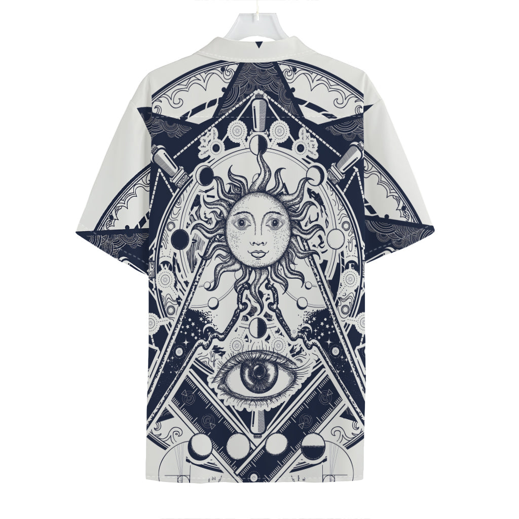 Vintage Masonic Freemasonry Print Hawaiian Shirt