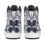 Vintage Masonic Freemasonry Print High Top Leather Sneakers