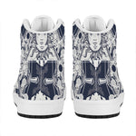 Vintage Masonic Freemasonry Print High Top Leather Sneakers