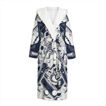 Vintage Masonic Freemasonry Print Hooded Bathrobe