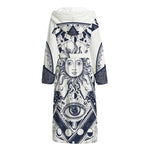 Vintage Masonic Freemasonry Print Hooded Bathrobe