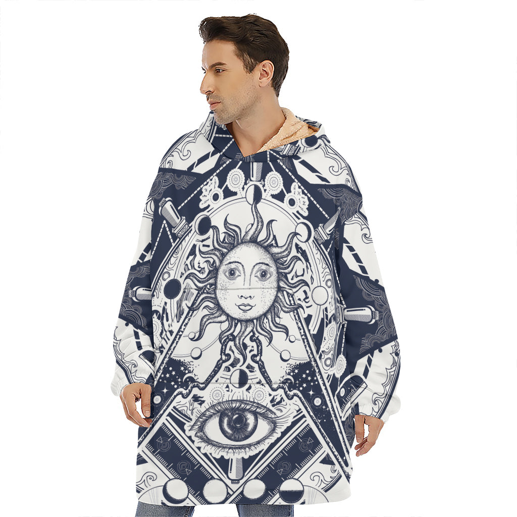Vintage Masonic Freemasonry Print Hoodie Blanket