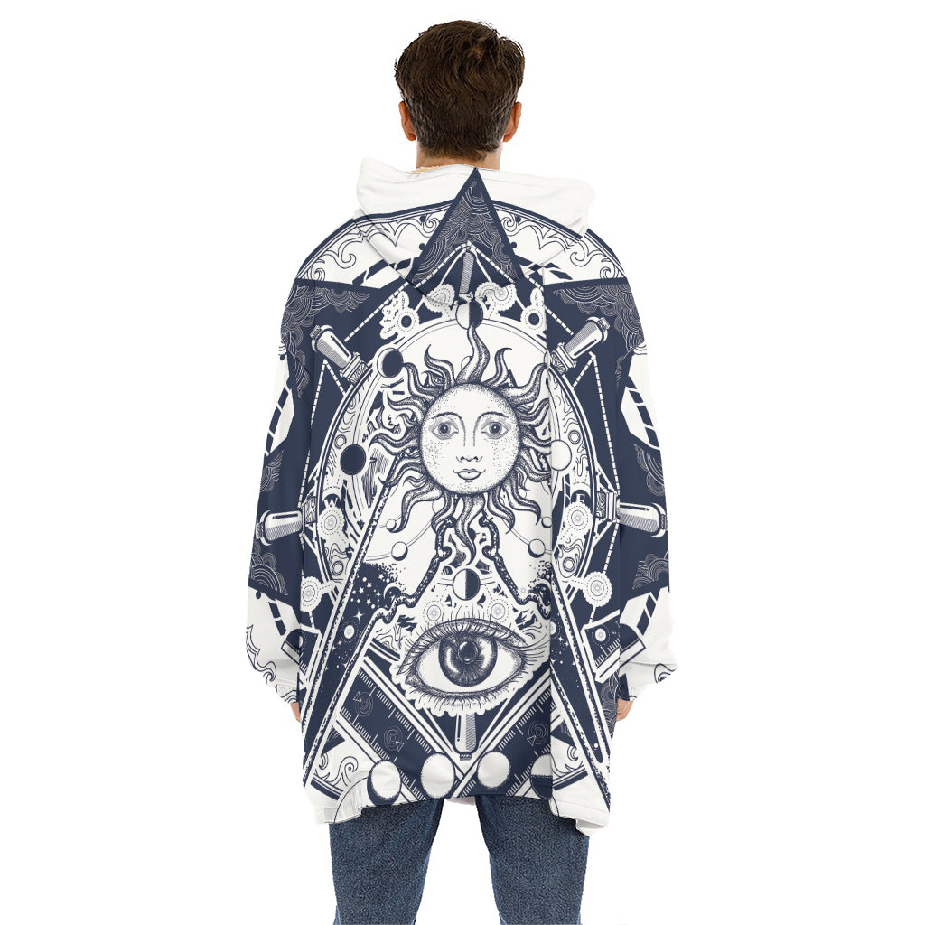 Vintage Masonic Freemasonry Print Hoodie Blanket