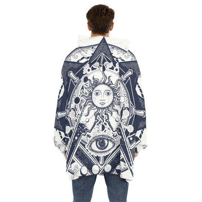 Vintage Masonic Freemasonry Print Hoodie Blanket