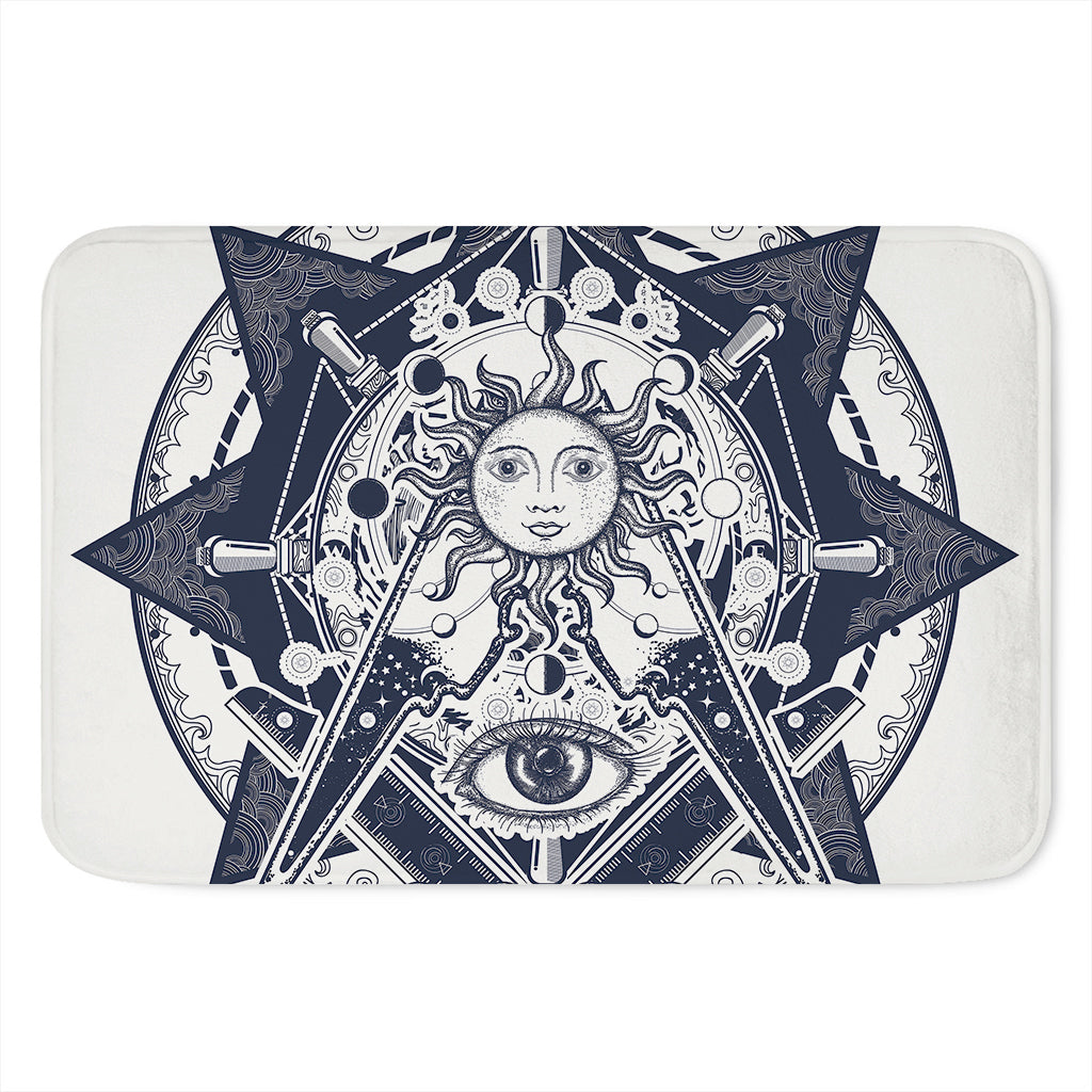 Vintage Masonic Freemasonry Print Indoor Door Mat