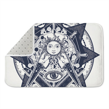 Vintage Masonic Freemasonry Print Indoor Door Mat