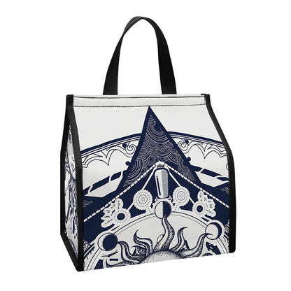Vintage Masonic Freemasonry Print Insulated Lunch Tote
