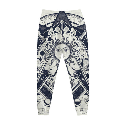 Vintage Masonic Freemasonry Print Jogger Pants