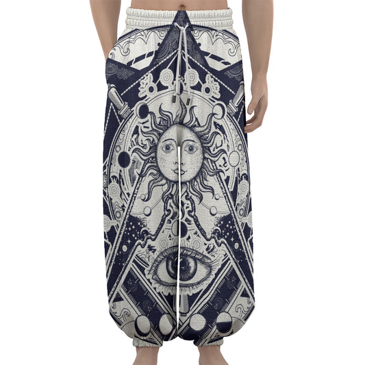 Vintage Masonic Freemasonry Print Lantern Pants