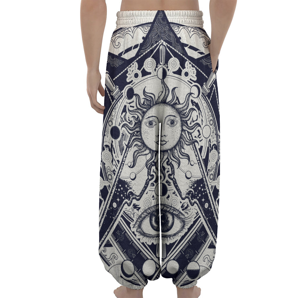 Vintage Masonic Freemasonry Print Lantern Pants