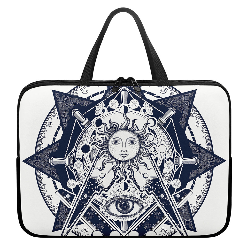 Vintage Masonic Freemasonry Print Laptop Sleeve With Handle