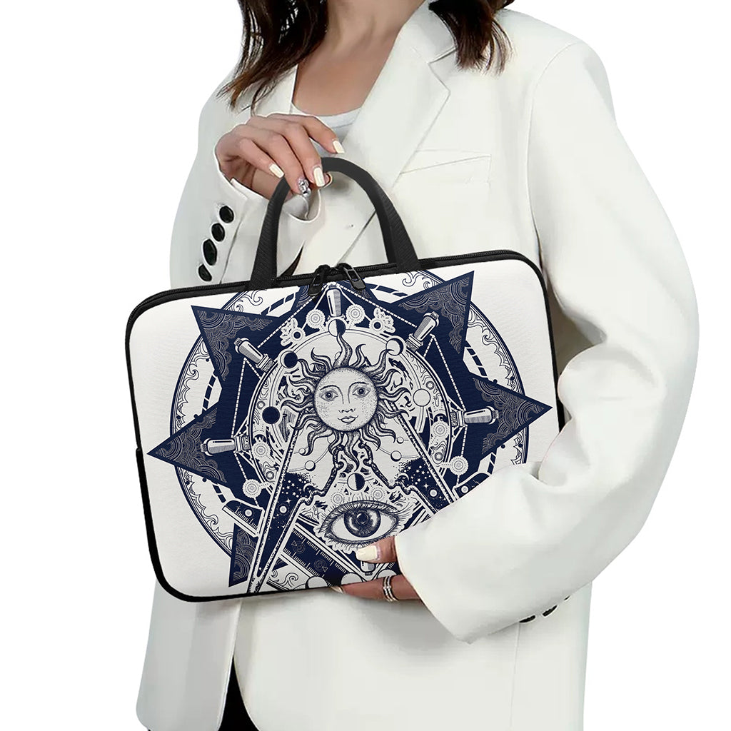 Vintage Masonic Freemasonry Print Laptop Sleeve With Handle