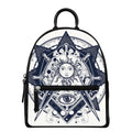 Vintage Masonic Freemasonry Print Leather Backpack