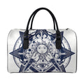 Vintage Masonic Freemasonry Print Leather Duffel Bag