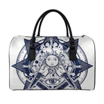 Vintage Masonic Freemasonry Print Leather Duffle Bag