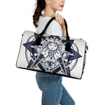 Vintage Masonic Freemasonry Print Leather Duffle Bag