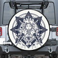 Vintage Masonic Freemasonry Print Leather Spare Tire Cover