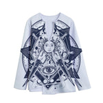 Vintage Masonic Freemasonry Print Long Sleeve Short Coat