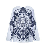 Vintage Masonic Freemasonry Print Long Sleeve Short Coat