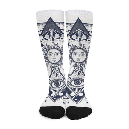 Vintage Masonic Freemasonry Print Long Socks