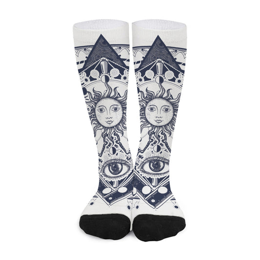 Vintage Masonic Freemasonry Print Long Socks