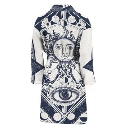 Vintage Masonic Freemasonry Print Men's Bathrobe