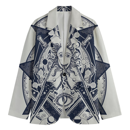 Vintage Masonic Freemasonry Print Men's Blazer