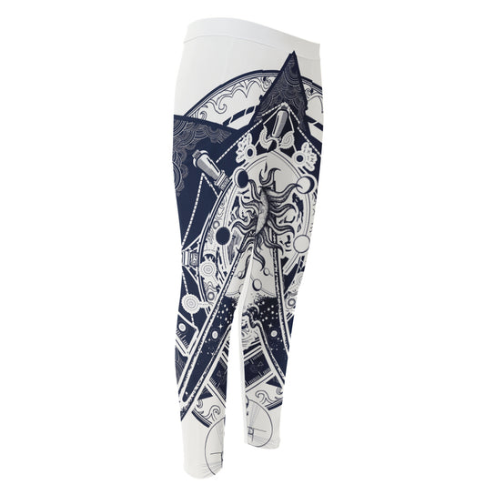 Vintage Masonic Freemasonry Print Men's Compression Pants