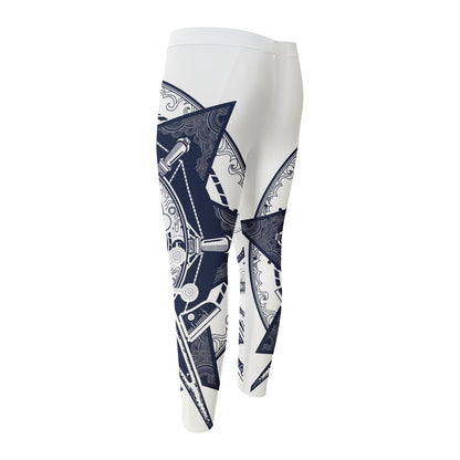 Vintage Masonic Freemasonry Print Men's Compression Pants