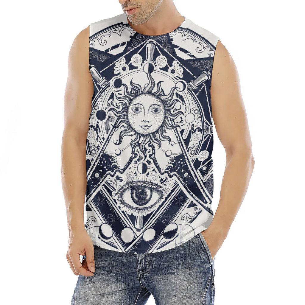 Vintage Masonic Freemasonry Print Men's Fitness Tank Top