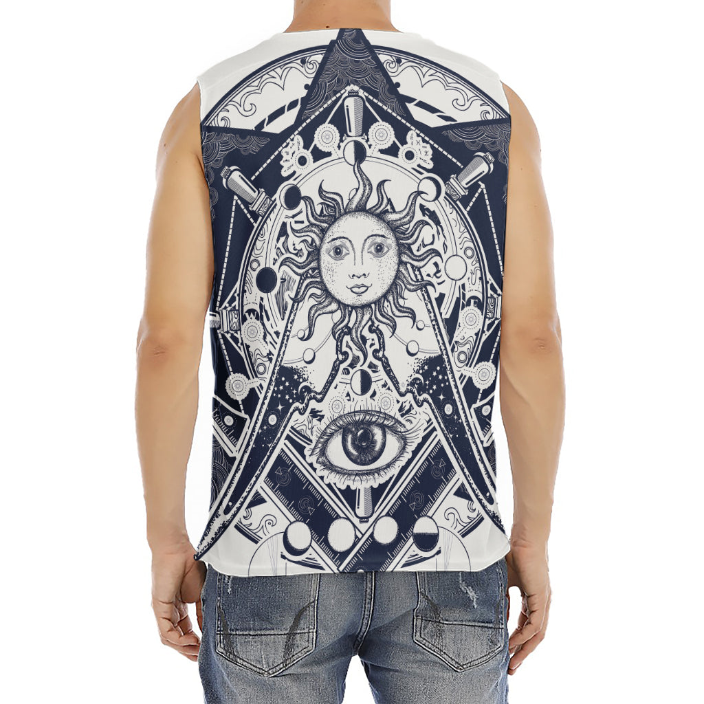 Vintage Masonic Freemasonry Print Men's Fitness Tank Top