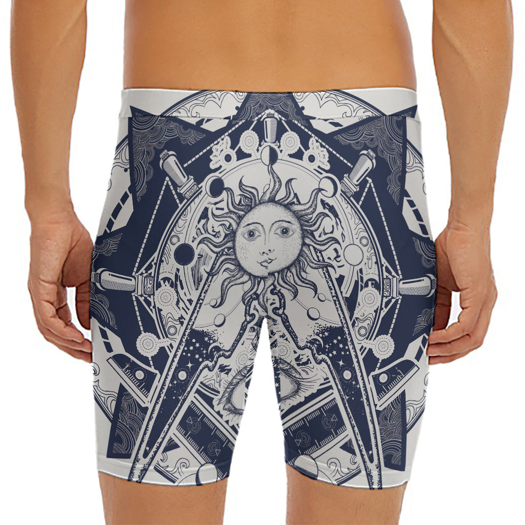 Vintage Masonic Freemasonry Print Men's Long Boxer Briefs