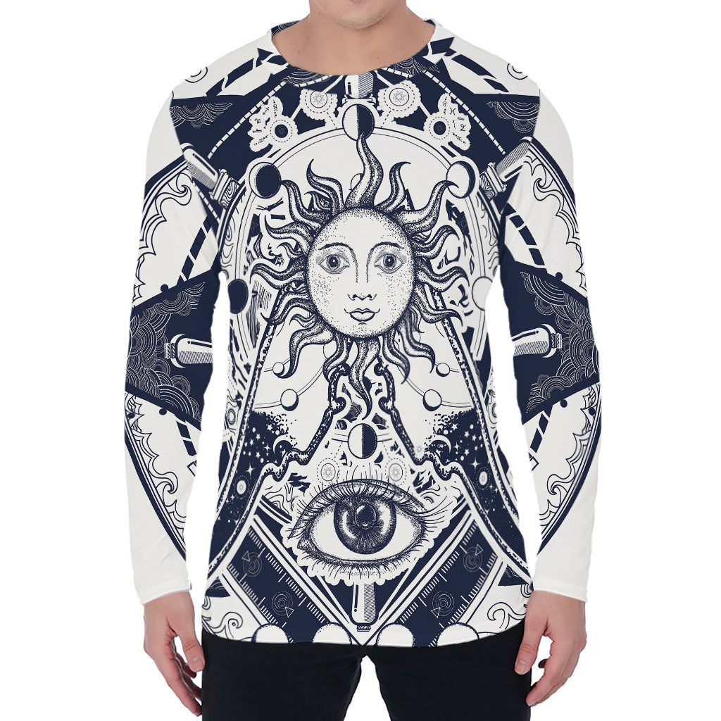 Vintage Masonic Freemasonry Print Men's Long Sleeve T-Shirt