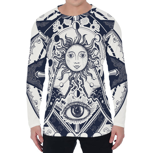 Vintage Masonic Freemasonry Print Men's Long Sleeve T-Shirt