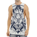 Vintage Masonic Freemasonry Print Men's Muscle Tank Top