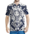 Vintage Masonic Freemasonry Print Men's Polo Shirt