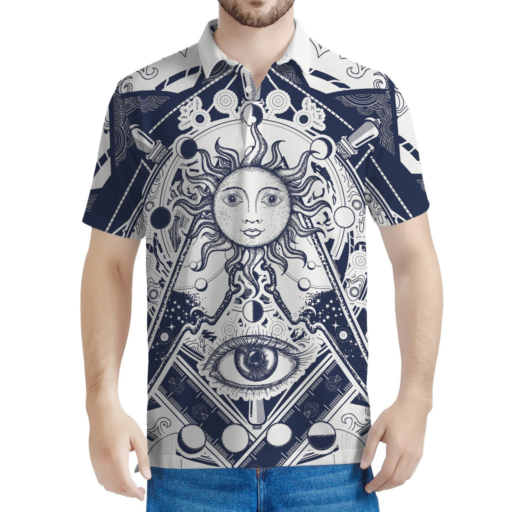 Vintage Masonic Freemasonry Print Men's Polo Shirt