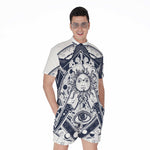 Vintage Masonic Freemasonry Print Men's Rompers