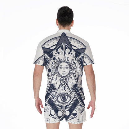 Vintage Masonic Freemasonry Print Men's Rompers