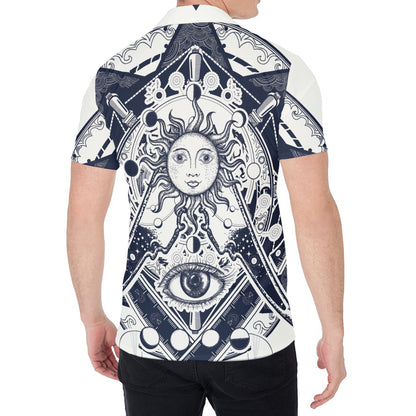 Vintage Masonic Freemasonry Print Men's Shirt