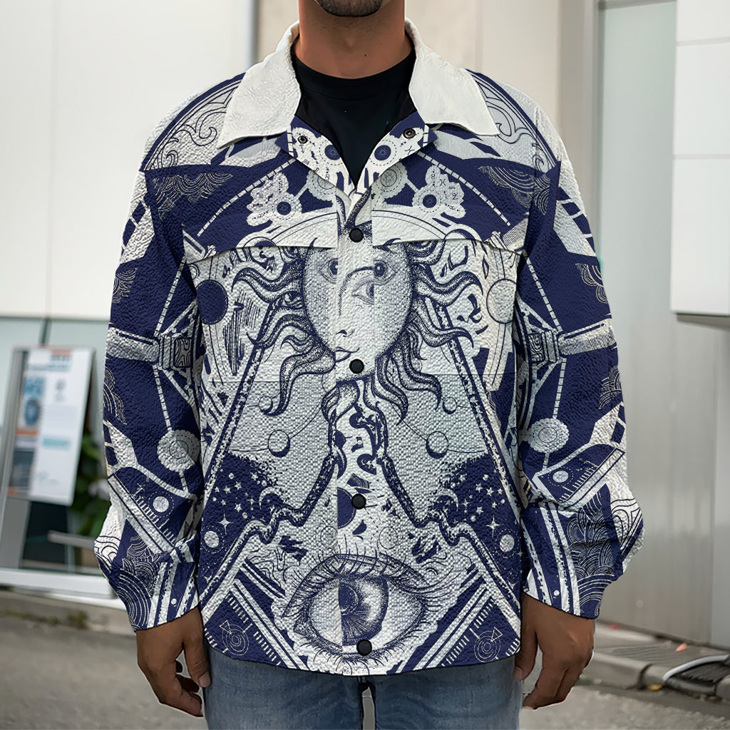 Vintage Masonic Freemasonry Print Men's Shirt Jacket